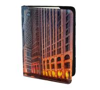 FSCEV Custodia per passaporto Chicago Illinois USA, custodia per passaporto con blocco accessori da viaggio in pelle