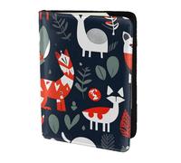 FSCEV Custodia per passaporto con animali scandinavi che blocca gli accessori da viaggio in pelle