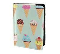 FSCEV Custodia per passaporto con coni gelato, blocco passaporto, accessori da viaggio, custodia in pelle per carte di credito