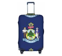 FSCEV Custodia protettiva per trolley con bandiera del Maine Stato del Maine, protezione per bagagli da viaggio d'affari, alla moda, 45-81 cm, bianco, M