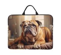 FSCEV English Bulldogs - Custodia protettiva compatibile con laptop da 14 pollici, con cerniera, maniglia classica portatile