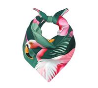 FSCEV Foglia di palma e fenicotteri coppia bandane per donne o uomini sciarpa quadrata alla moda cravatta assistente di volo sciarpa