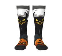FSCEV Halloween Luna Pipistrello Zucca Calze Adulto Sport Corsa Vitello Calzini Camminare Attività di Viaggio Abbigliamento quotidiano, 1 nero, Taglia unica