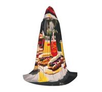 FSCEV Hot Dogs e Lemonade Mantello con Cappuccio Per Adolescenti Tristo Mietitore Vampiro Strega Carnevale Halloween Costume Mago