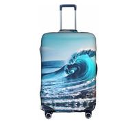 FSCEV Ocean Sea Wave - Custodia protettiva per valigia con ruote, 45,7 - 81,3 cm, bianco, M