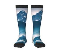 FSCEV Paesaggio Con Montagne Calze Adulte Sport Corsa Vitello Calzini Camminare Attività di Viaggio Abbigliamento quotidiano, 3 nero, Taglia unica