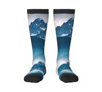 FSCEV Paesaggio Con Montagne Calze Adulte Sport Corsa Vitello Calzini Camminare Attività di Viaggio Abbigliamento quotidiano, 2 Nero-1, Taglia unica