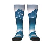 FSCEV Paesaggio Con Montagne Calze Adulte Sport Corsa Vitello Calzini Camminare Attività di Viaggio Abbigliamento quotidiano, 1 nero, Taglia unica