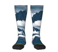 FSCEV Paesaggio Con Montagne E Nuvole Calze Per Adulti Sport In Esecuzione Vitello Calzini Camminare Attività Di Viaggio Abbigliamento quotidiano, 2 Nero-2, Taglia unica