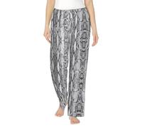 FSCEV Pigiami da donna in bianco e nero con pelle di serpente pantaloni casual da indossare rilassanti e comodi per dormire durante la notte, bianco, XXL