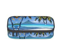 FSCEV Tahiti Beaches - Astuccio grande per matite e penne, grande capacità, per ufficio, Nero , Taglia unica, Organizer per borse