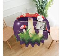 FSCEV Tovaglia decorativa circolare a forma di fungo rosso magico, per tavolo da pranzo, tavolino da caffè