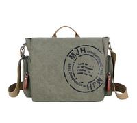 FSD.WG Borsa a tracolla da uomo in tela, borsa a tracolla da viaggio per laptop da 13,5 pollici, grande, verde, L, Resistente ai