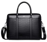 FSD.WG Borsa a tracolla per laptop da lavoro, sottile, da uomo, colore nero