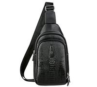 FSD.WG - Zaino a tracolla da uomo, ideale per escursionismo, borsa da viaggio con borsa a tracolla, resistente all'acqua, nero, Large