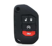 FSDGJZDFG Custodia in Silicone per Chiave Auto a 2/3/4 Pulsanti, per Jeep Wrangler JL JLU 2018 2019 2020 2021, Portachiavi Pieghevole a ribalta