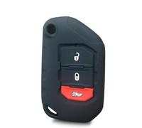 FSDGJZDFG Custodia in Silicone per Chiave Auto a 2/3/4 Pulsanti, per Jeep Wrangler JL JLU 2018 2019 2020 2021, Portachiavi Pieghevole a ribalta