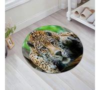 FSDGY Tappetino Antiscivolo per Il Bagno,Soffice Tappeto da Bagno in Microfibra,Assorbente,Immagine di traccia di animale selvatico carnivoro del giaguaro della giungla sudamer,60x60 cm