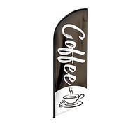 FSFLAG Bandiera con piume di caffè da 2,3 m per aziende e vetrine (solo bandiera)