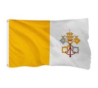 FSFLAG Bandiera della Città del Vaticano, da esterni, in poliestere rinforzato 400D con 2 occhielli in ottone, resistente allo sbiadimento e resistente, per uso esterno, puramente realizzata a mano