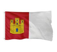 FSFLAG Bandiera della Spagna Castiglia La Mancia, 1,5 x 2,4 m, bandiera nazionale della Spagna realizzata in poliestere rinforzato 400D con 2 occhielli in ottone, resistente allo sbiadimento e