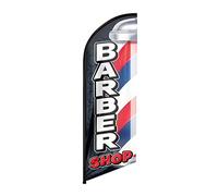 FSFLAG Bandiera per negozio di barbiere, pubblicità per negozio di barbiere, bandiera con piume, per negozi e aziende, 2,4 m (solo bandiera)