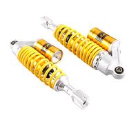 FSFYUK Ammortizzatore universale per moto con attacco a forcella da 320 mm, ammortizzatori ad aria Per la maggior parte delle moto da strada da 150 cc a 750 cc Quad (ATV) Giallo e argento