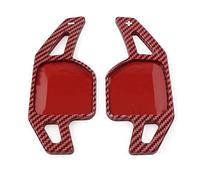 FSFYUK Estensione del cambio al volante, leva del cambio al volante in fibra di carbonio rossa in alluminio per A3 S3 A4 S4 RS3 13-16, A6 S6 RS6 A7 Q7 12-18