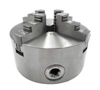 FSFYUK Mandrino per tornio a 4 griffe, 200 mm, 8" #K12-200, autocentrante, in acciaio argentato per rettificatrici/trapani/fresatrici