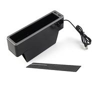 FSFYUK Scatola portaoggetti universale per sedile auto in ABS, 1 pezzo, per evitare che le cose cadano, cuscinetto in silicone per auto, per tasca portaoggetti con fessura per telefono, grigio