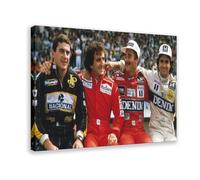 fsgfod Poster su tela con Ayrton Senna e Alain Prost e Nigel Mansell e Nelson Piquet poster decorazione artistica da parete per soggiorno e camera da letto, 60 x 90 cm