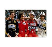 fsgfod Poster su tela con Ayrton Senna e Alain Prost e Nigel Mansell e Nelson Piquet poster decorazione artistica da parete per soggiorno e camera da letto, 30 x 45 cm