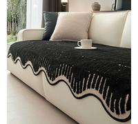 FSHFjje Coprisofà Antiscivolo Adatto a Tutti i Divani da 120 a 320 cm - Coprisofà Durevole Lavabile in Lavatrice per Divani in Pelle,Nero,90 * 160cm