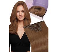 Fshine Extension a Clip per Capelli Naturali 50Cm 120G 7Pcs Rame Rosso Extension Capelli Naturali Clip Umani Lisci Resistenti al Calore per Bellezza Stile da Viaggio Colore 330