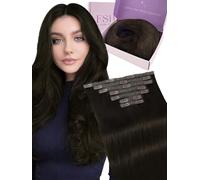 Fshine Extension Capelli Veri Clip 120g 40cm 7pcs Extension Clip Capelli Umani Lisci Castano Scuro Double Weft Extension Capelli Remy Clip Brasiliani Clip In Human Hair Extensions 2