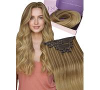 Fshine Extension Capelli Veri Clip 120g 55cm Biondo Cenere, Extension Clip