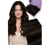 Fshine Extension Capelli Veri Tessitura 40 cm 50 g Extension Tessitura Capelli Veri Farfalla PU Lisci Umani Castano Scuro Butterfly Weft Double Weft Invisibile Micro Beads Matrimonio Colore 2