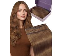 Fshine Extension Capelli Veri Tessitura 55 cm Extension Capelli Farfalla 100 g Castano Rame Double Weft Remy PU OVO Micro Beads Sposa Glamour 330