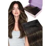 Fshine Extension Capelli Veri Tessitura Lisci Extension Capelli Farfalla 60 cm Umani Miscela Castano Naturale Double Weft Remy PU OVO Micro Beads Lunga 2 8 2