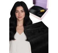 Fshine Extension Tessitura Capelli Veri 60g 50cm Nero, Extension Capelli | Geniale Weft, Peso Distribuito Lungo La Fascia Sottile, Capelli Veri dalla Texture Morbida, Look Più Folto, Per Principianti