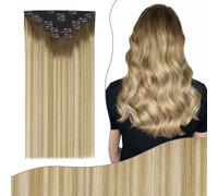 Fshine Lisci Capelli Clip in Estensioni Dei Capelli Umani Reale Castagno Marrone Ombre Miele Biondo Mix Platino Blonde Estensioni Dei Capelli Lisci 18 Pollice Clip in Capelli Spessi 135G 6/27/60