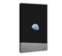 fshsxver Earthrise during Apollo 8, NASA Remastered Scifi Wall Decor, Space Launch, poster su tela, decorazione per camera da letto, ufficio, stanza, regalo, 40 x 60 cm