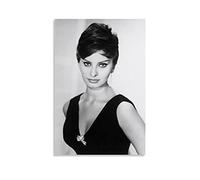 FSJD - Poster decorativo da parete, motivo: attrici italiane del XX secolo, Sophia Loren, in bianco e nero, 30 x 45 cm