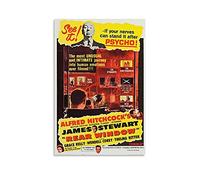 FSJD - Poster decorativo per finestra posteriore, motivo: Alfred Hitchcock Mystery Thriller, motivo americano, 20 x 30 cm