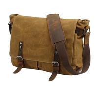 FSJMTQTS Borsa per Macchina Fotografica Borsa fotografica reflex da uomo, borsa a tracolla, borsa fotografica retrò(Khaki)