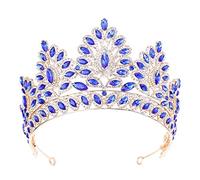 FSJMTQTS Corone per Donne Tiara Crown Birthday Crown Rhinestone Bridal Tiara Princess per Il Ballo di Compleanno(Blu)