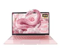 Fsjun Computer portatile da 14 pollici, in oro rosa, display FHD, 4 core processore Celeron J4105, 8 GB DDR4 RAM, 256 GB SSD, Win11 Pro, Office 2024, webcam, WiFi, USB 3.0 x2, mini HDMI, ultra sottile