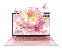 Fsjun Computer portatile in oro rosa, processore quad-core Celeron J4105 [più veloce di N4000 e AMD 3020e], 8 GB RAM, SSD da 128 GB, FHD IPS, HDMI, WLAN, Bluetooth, Ultraleggero e portatile per