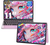 Fsjun Laptop touch screen 2 in 1 pollici, Win 11 Pro/Office 2019, Celeron N100, 16 GB RAM, SSD da 1 TB, Full HD IPS, tastiera retroilluminata, Wi-Fi, Type-C, HDMI, leggero, portatile (oro rosa, 16 +