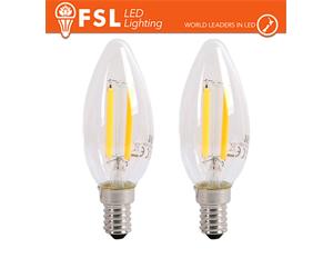 Fsl Lampada Filamento Olive C35FC 6.5W 3000K E14 - Confezione 2PACK